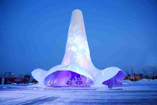 After two years in the making, the largest ever ice sculpture in the world has been unveiled